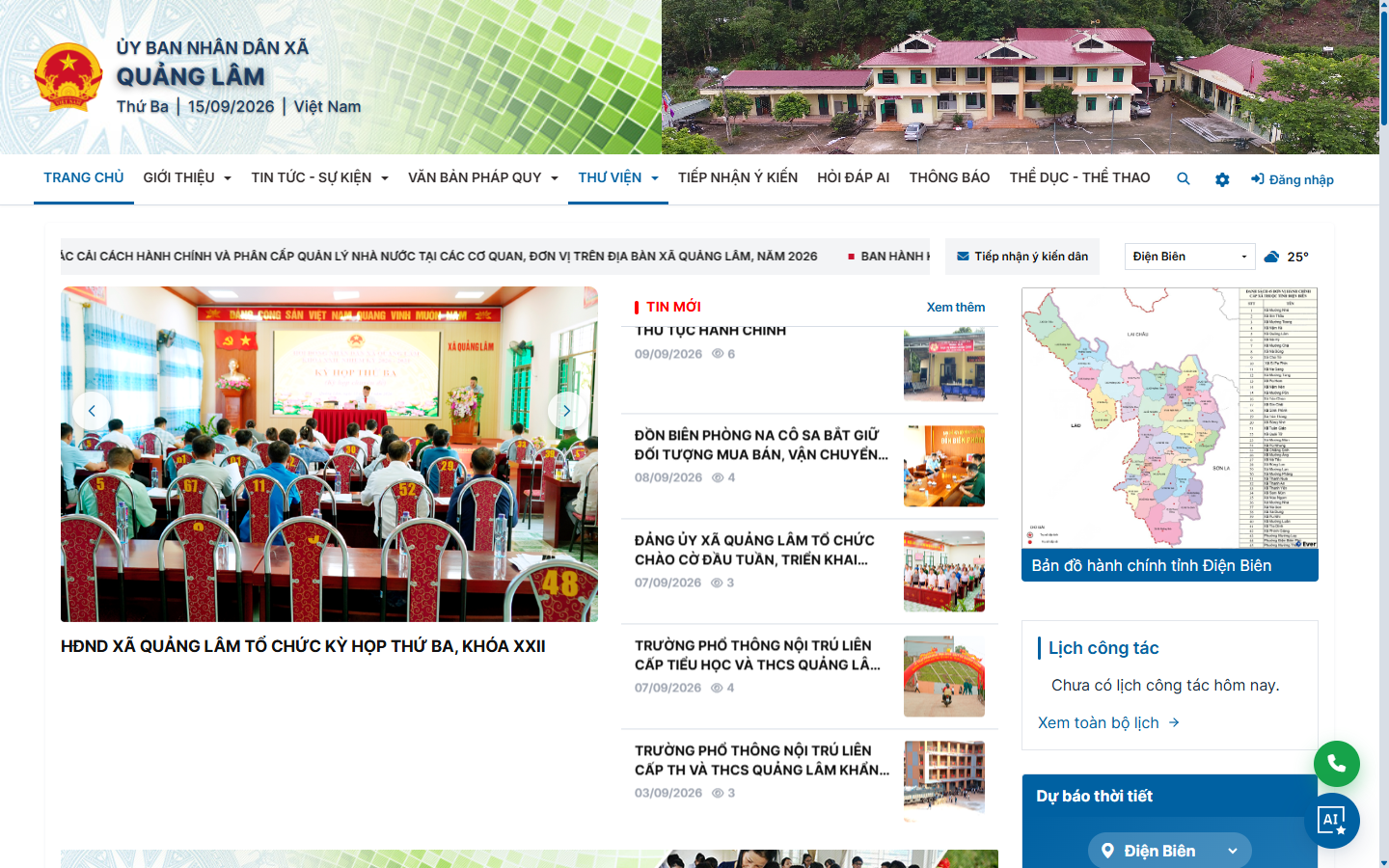 Cổng thông tin UBND xã Quảng Lâm